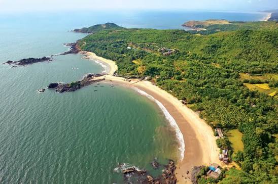 Gokarna Om Beach Aerial